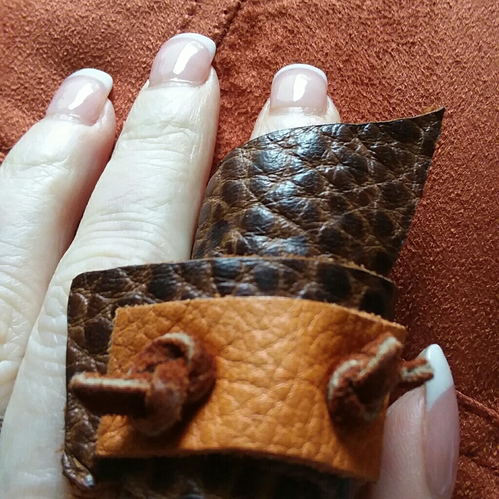 Hand crafted real leather ring